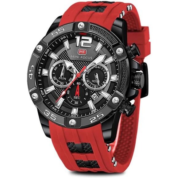 Mens Watches Military Sport Waterproof Chronograph Watch Luminous Silicon